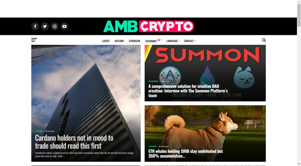 The front page of AMBCrypto